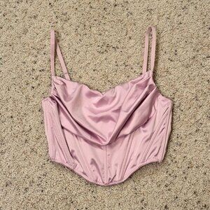 Urban Outfitters Women's Pink Cowl Neck Corset Top Size M NWT